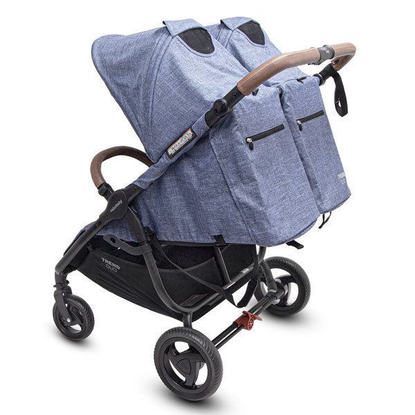 Blue double stroller