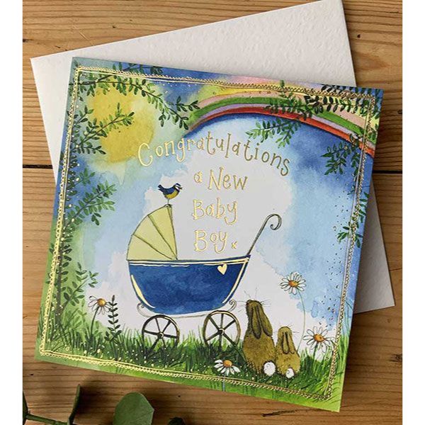 Waterlyn Alex Clark Sunshine Blue Pram Card ALC_S427