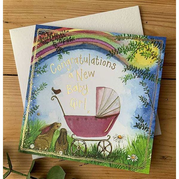 Waterlyn Alex Clark Sunshine Pink Pram Card ALC_S428