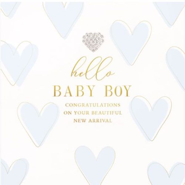 Waterlyn Heart Designs Hello Baby Boy Card HEA_MD52