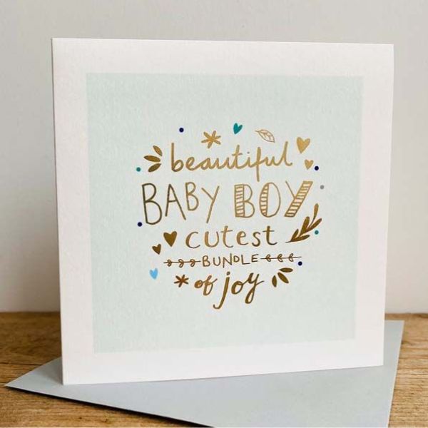 Waterlyn Megan Claire Beautiful Baby Boy Card MEG_GL13