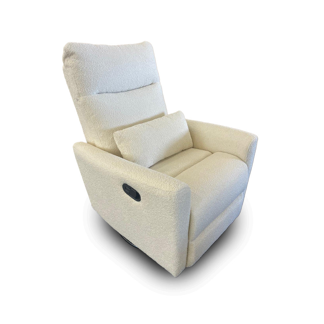 Gusto + Darcy Anesi Reclining Rocking Chair Ivory Teddy