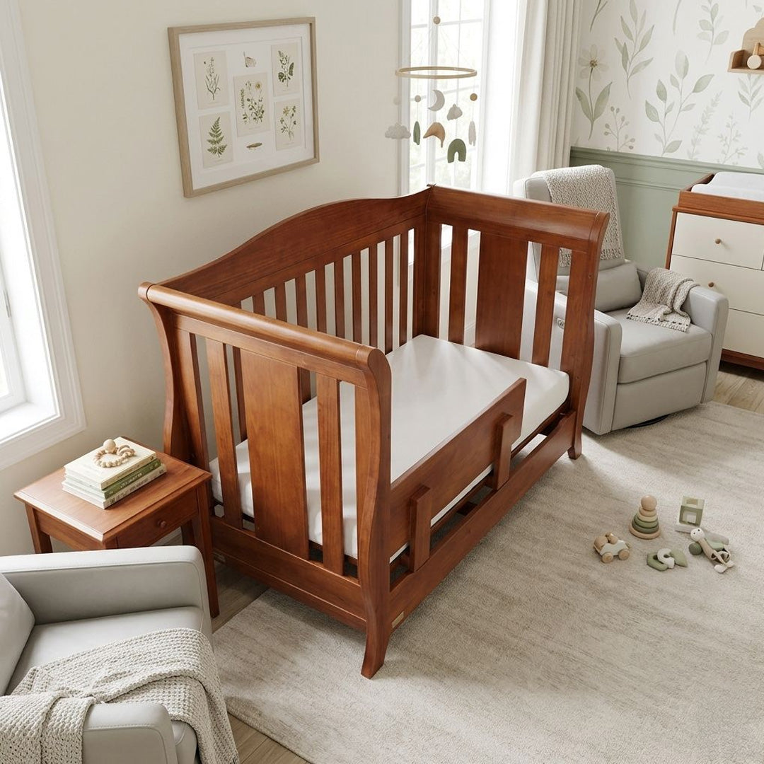 Eldita Windsor Sleigh Cot V2 Dark Teak