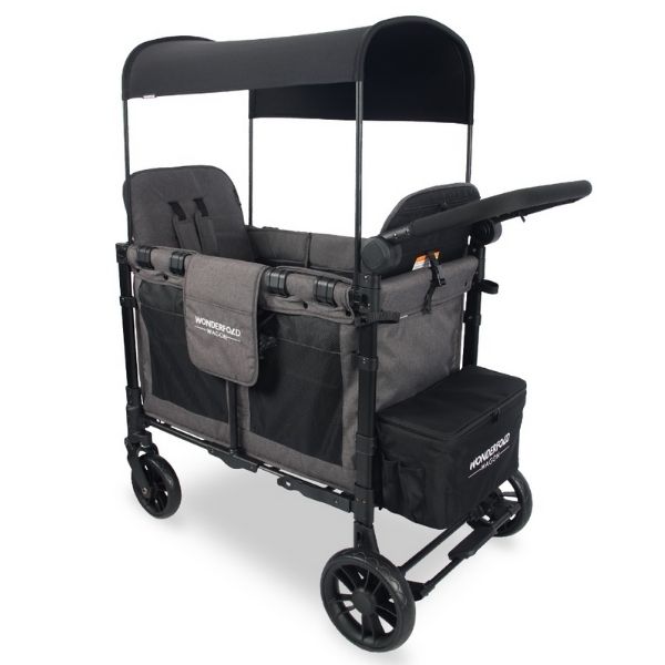 Wonderfold W2 Elite Double Wagon Charcoal Grey with Black Frame