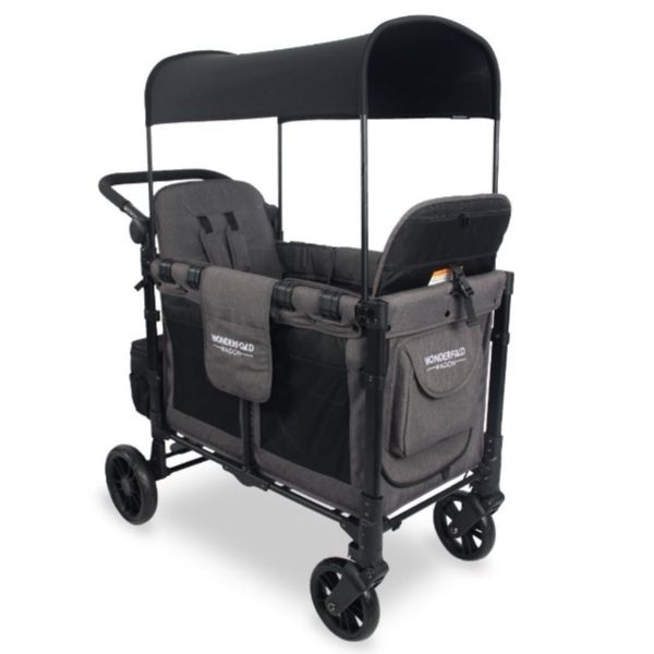 Wonderfold W2 Elite Double Wagon Charcoal Grey with Black Frame