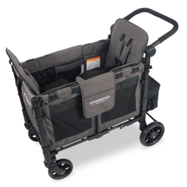 Wonderfold W2 Elite Double Wagon Charcoal Grey with Black Frame
