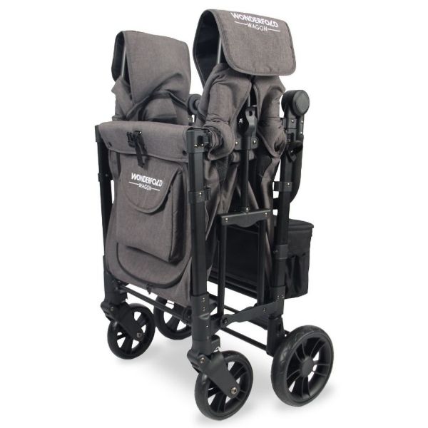Wonderfold W2 Elite Double Wagon Charcoal Grey with Black Frame