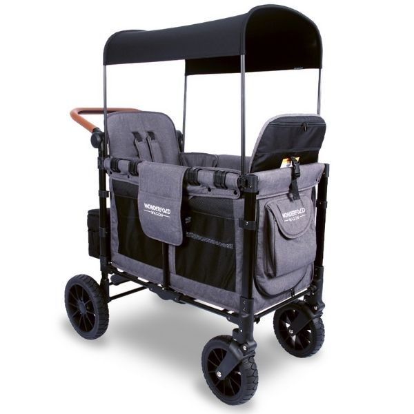 Wonderfold W2 Luxe Double Wagon Charcoal Grey with Black Frame