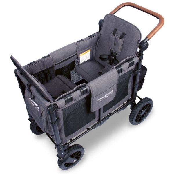 Wonderfold W2 Luxe Double Wagon Charcoal Grey with Black Frame