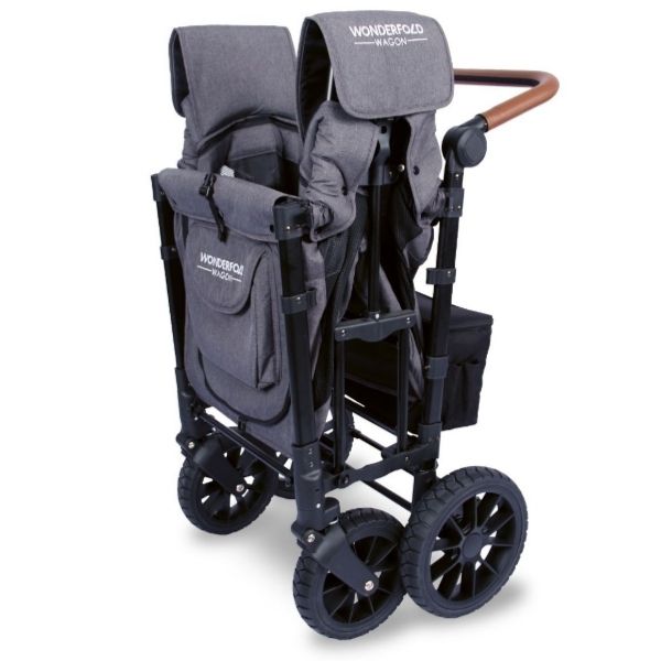 Wonderfold W2 Luxe Double Wagon Charcoal Grey with Black Frame