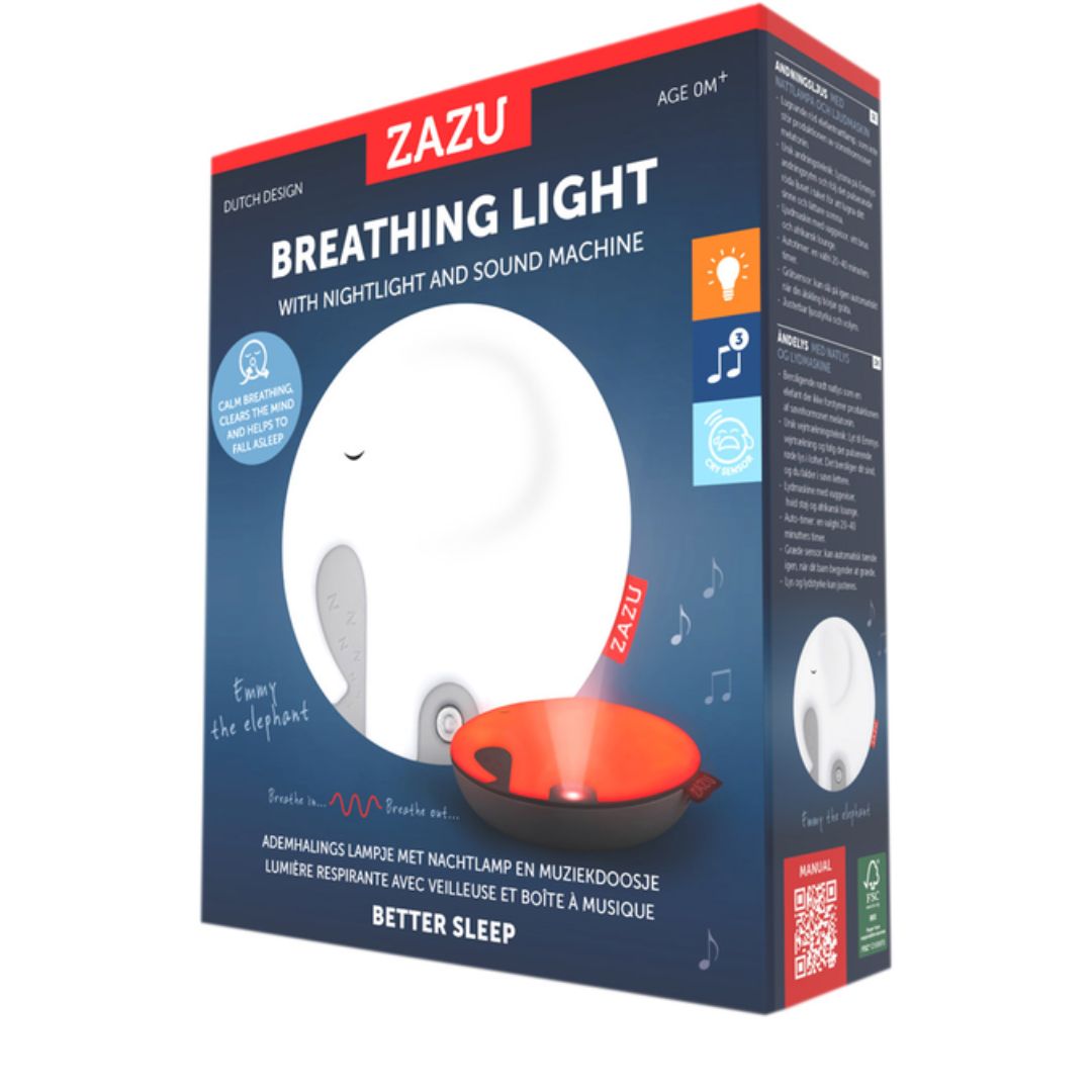 Zazu Emmy The Elephant Breathing Light with Nightlight & Sound Machine